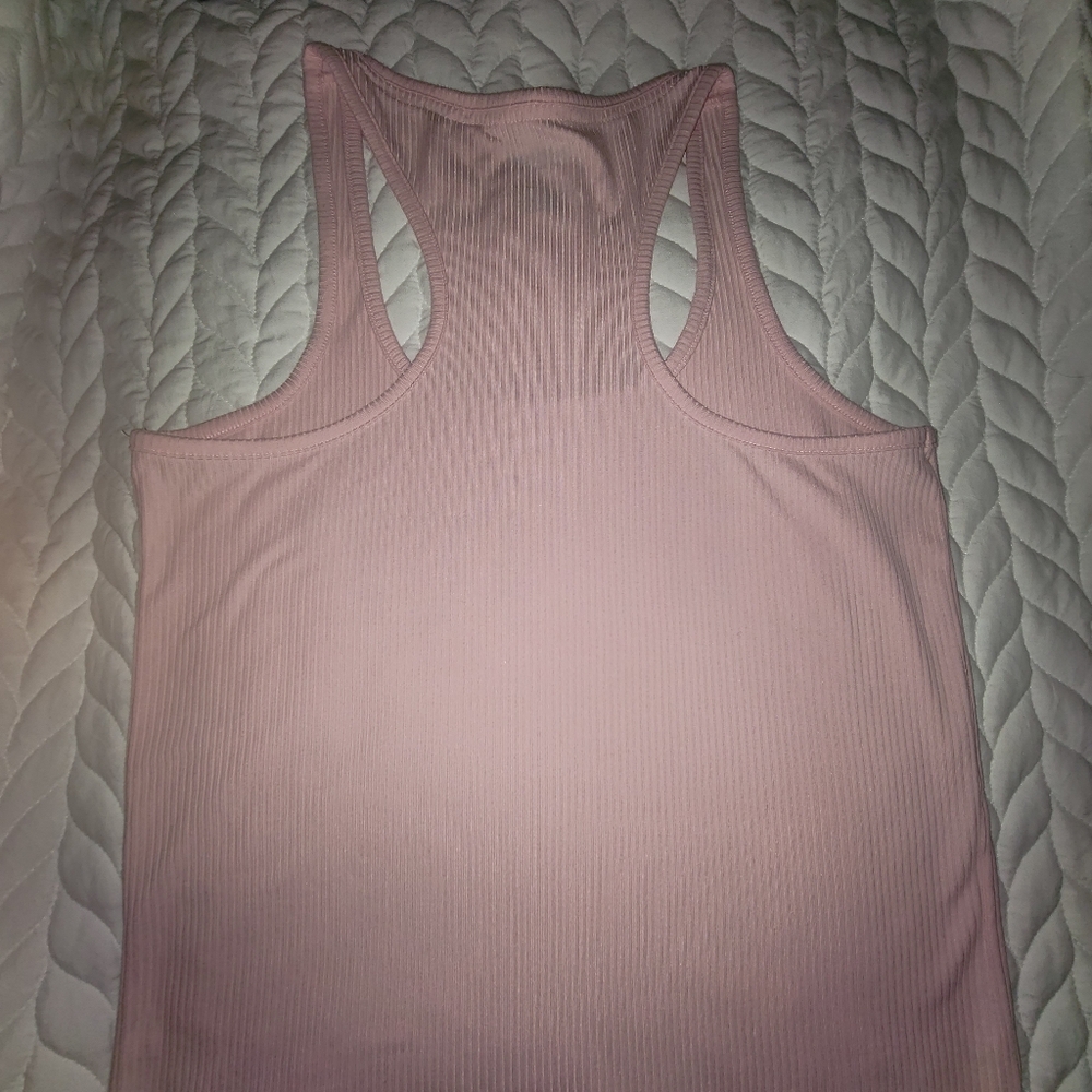 JUICY COUTURE Intamates/Sleepware Pink Ribbed Tank Large BLING Racer Back - Picture 4 of 6